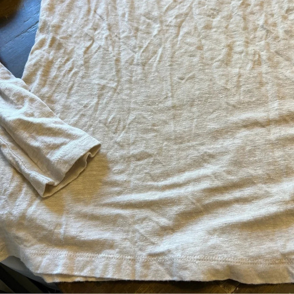 Country Road Linen Blend Long Sleeve Tee T-Shirt Cream XXS Minimalist Capsule - Picture 4 of 8